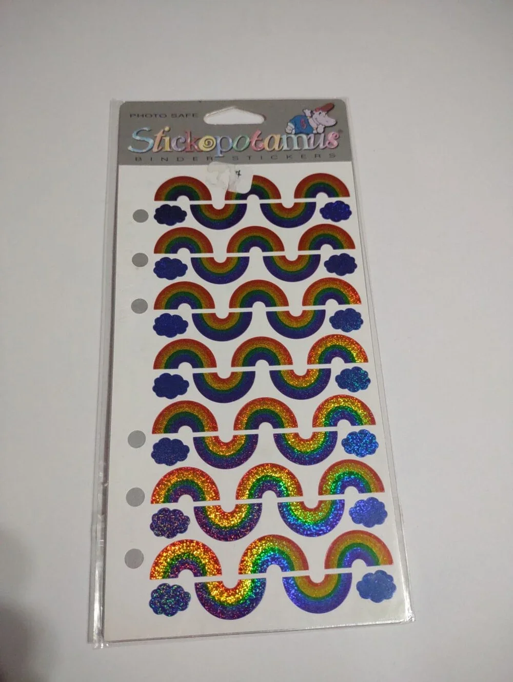 Vintage Rainbow Stickers Stickopotamus Holographic Stickers Rainbow & Clouds